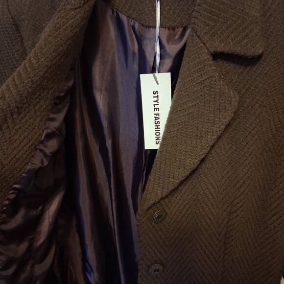 NWT Comfy Lined Brown Blazer Jacket Spring Fall Winter Jackets Tag Size S - Picture 10 of 12